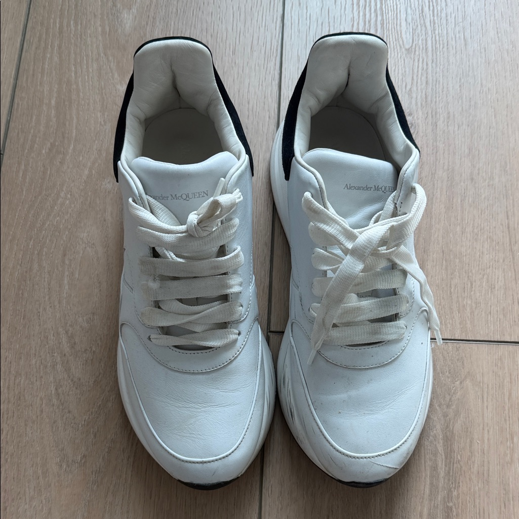Alexander Mcqueen White And Black Sneakers